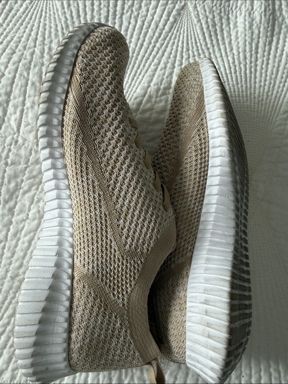 Skechers Women's Beige Knit Slip-On Sneakers - Picture 5 of 7